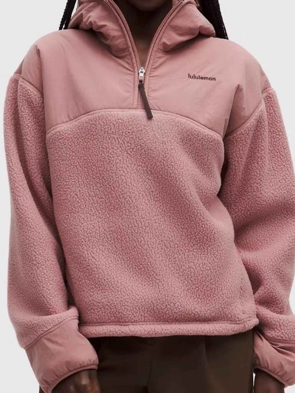 lululemon High Pile Fleece Hooded Half Zip - Red Clay/Red Clay/Sequoia